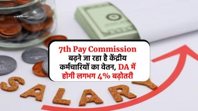7th Pay Commission: बढ़ने जा रहा है केंद्रीय कर्मचारियों का वेतन, DA में होगी लगभग 4% बढ़ोतरी
