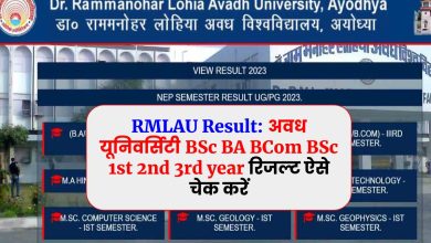 RMALU Result: Check Avadh University BSc BA BCom BEd 1st 2nd 3rd year result like this