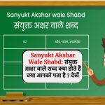 Sanyukt Akshar Wale Shabd: संयुक्त अक्षर वाले शब्द क्या होते हैं क्या आपको पता है ? देखें