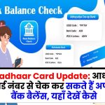 Aadhaar Card Update: आधार कार्ड नंबर से चेक कर सकते हैं अपना बैंक बैलेंस, यहाँ देखें कैसे